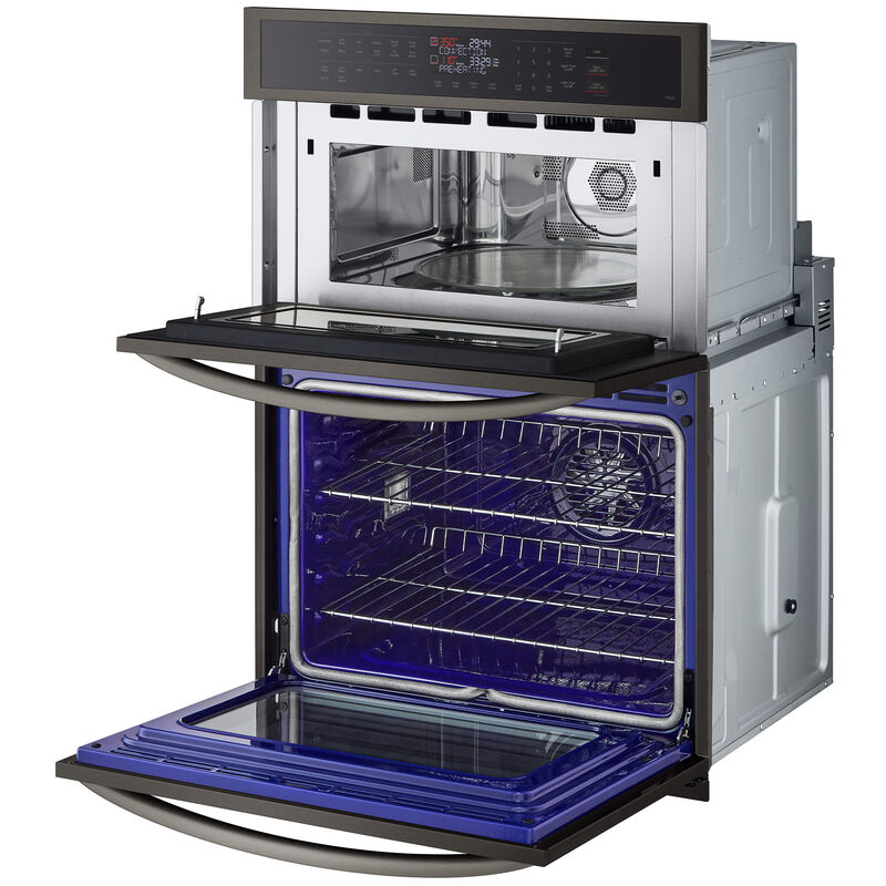 LG 30 in. 6.4 cu. ft. Electric Smart Oven/Microwave Combo Wall Oven with Standard Convection & Self Clean - PrintProof Black Stainless Steel, , hires