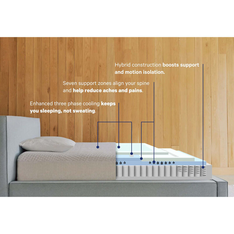 Casper Snow Max Cooling Medium Hybrid Queen Size Mattress, , hires