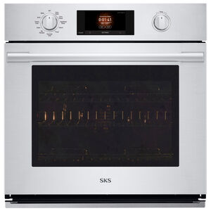 SKS 30 in. 4.7 cu. ft. Smart Steam Electric Single Wall Oven with True European Convection - Stainless Steel, , hires