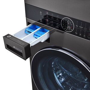 LG 27 in. WashTower with 4.5 cu. ft. Washer with 6 Wash Programs & 7.4 cu. ft. Gas Dryer with 6 Dryer Programs, Sensor Dry & Wrinkle Care - Black Steel, Black Steel, hires