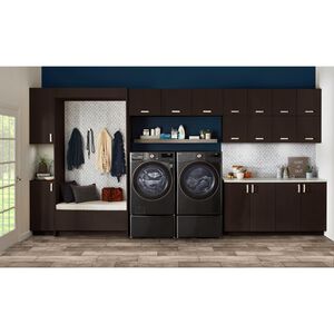 LG 27 in. 7.8 cu. ft. Smart Stackable Ventless Electric Dryer with Dual Inverter Heat Pump & AI Sensor Dry - Black Steel, , hires