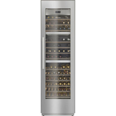 Miele MasterCool Series 24 in. Built-In Wine Conditioning Unit with Tri-Zones & 104 Bottle Capacity Right Hinged - Stainless Steel | KWT2602SF