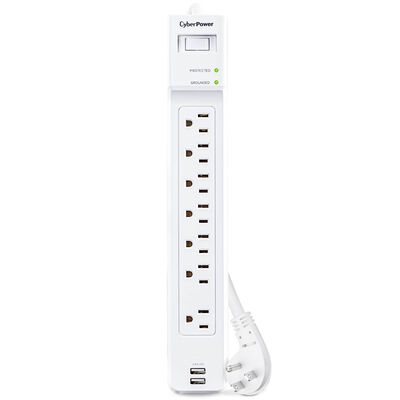 CyberPower 7-Outlet Essential Surge Protector - White | P703URC1