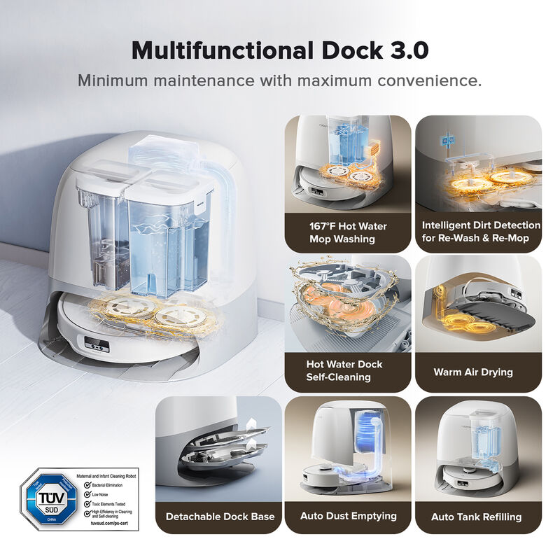 Roborock Qrevo Curv Wi-Fi Connected Auto-Empty Pet Robotic Vacuum/Mop Combo with Voice Control, , hires