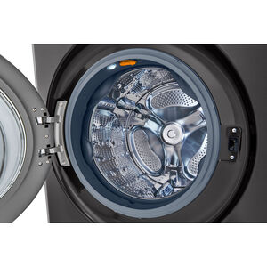 LG 27 in. 5.0 cu. ft. Smart Electric Front Load WashTower with AI Sensor Dry, TurboSteam, Allergiene Cycle, ezDispense, AI DD 2.0 Advanced Washing, Sensor Dry, Sanitize & Steam Cycle - Black Steel, , hires