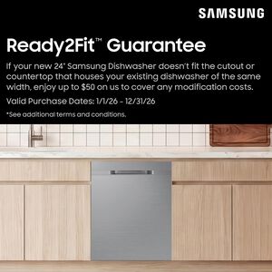 Samsung 24 in. Top Control Flush-Mount Dishwasher with 48 dBA Sound Level, 3rd- Rack, AutoRelease Door Drying & Pocket Handle - Fingerprint Resistant Stainless Steel, , hires