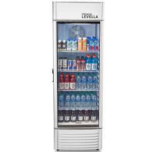 Premium Levella 26 in. 15.5 cu. ft. Beverage Center with Adjustable Shelves & Customizable Lightbox - Silver, , hires