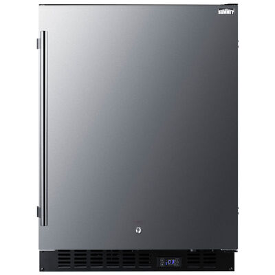 Summit 24 in. 3.7 cu. ft. Built-In Compact Upright Freezer with Adjustable Shelves - Stainless Steel | ALFZ53