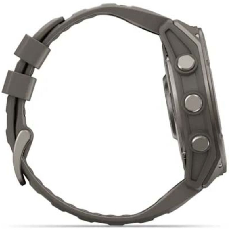 Garmin fenix 9 51 mm, AMOLED Smart Watch - Titanium with Pebble Gray Silicone Band, , hires
