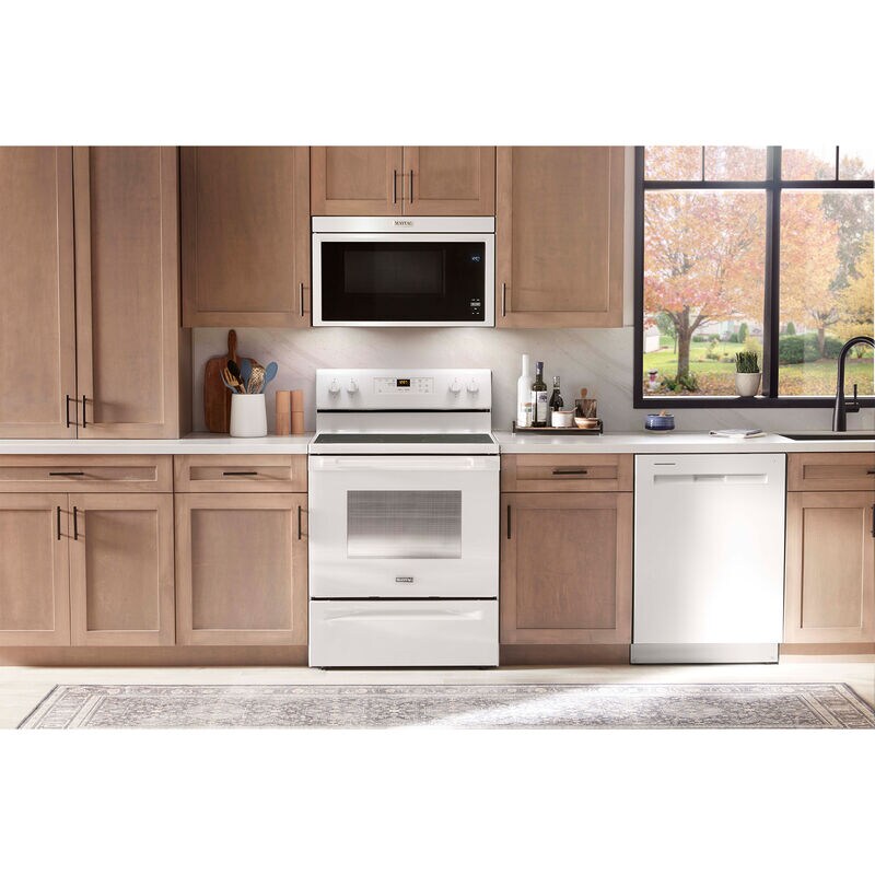 Maytag 30 in. 1.1 cu. ft. Over-the-Range Microwave with 10 Power Levels, 300 CFM & Sensor Cooking Controls - White, , hires