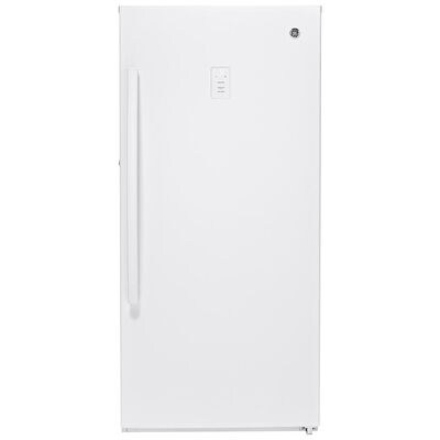 GE 28 in. 14.1 cu. ft. Garage-Ready Upright Freezer - White | FUF14DLRWW