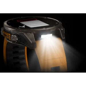 Garmin f nix 8 47 mm, AMOLED Smart Watch - Sapphire, Titanium with Spark Orange/Graphite Silicone Band, , hires