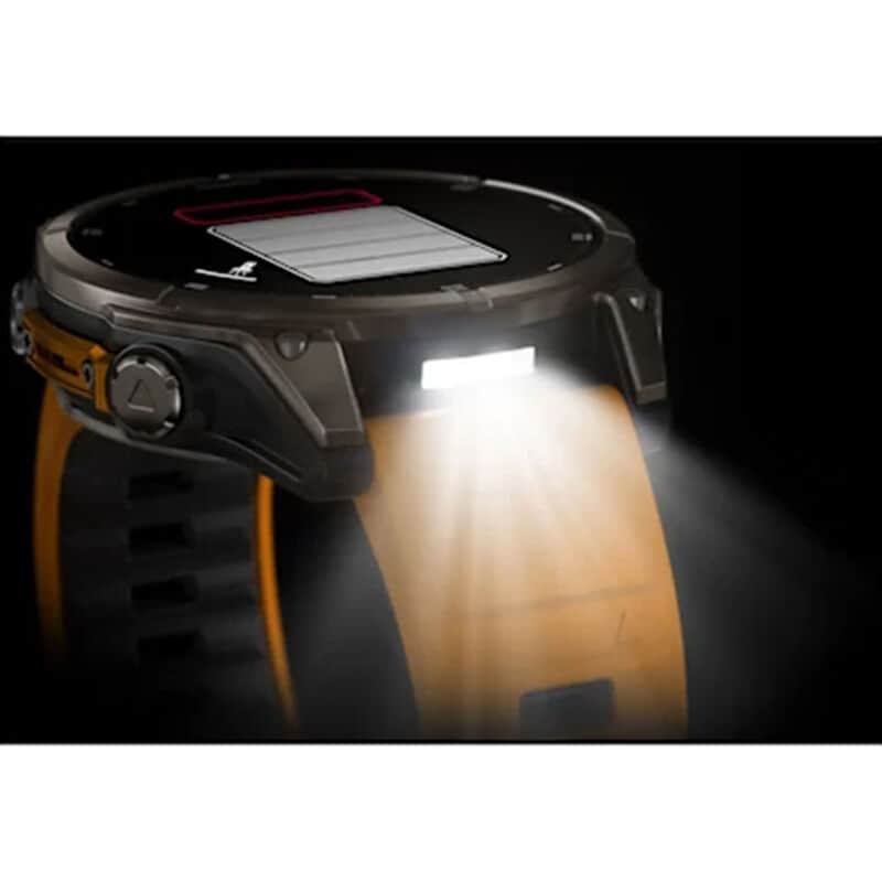 Garmin f nix 8 47 mm, AMOLED Smart Watch - Sapphire, Titanium with Spark Orange/Graphite Silicone Band, , hires