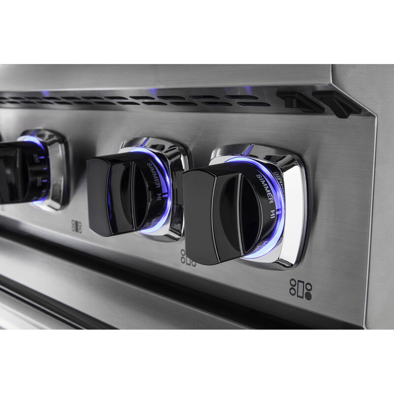 Viking 7 Series 36 in. 5.1 cu. ft. Convection Oven Freestanding Gas Range with 6 Sealed Burners - Stainless Steel, , hires