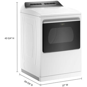 Whirlpool 27 in. 7.4 cu. ft. Smart Gas Dryer with Advanced Moisture Sensing, Sanitize & Steam Cycle - White, White, hires