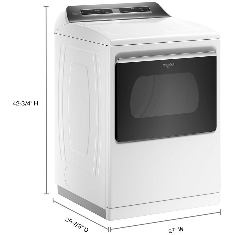 Whirlpool 27 in. 7.4 cu. ft. Smart Gas Dryer with Advanced Moisture Sensing, Sanitize & Steam Cycle - White, White, hires