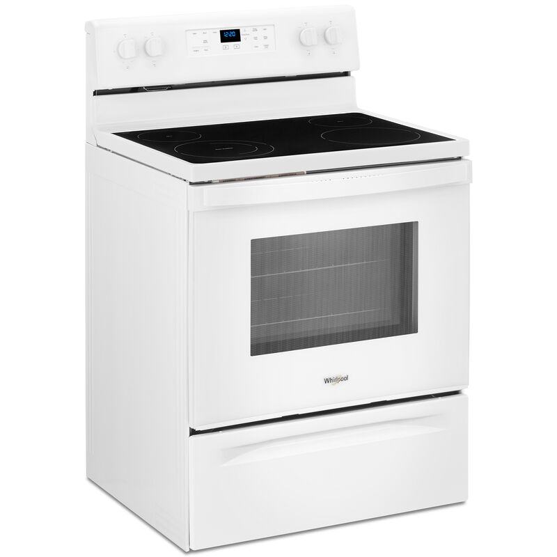 Whirlpool 30 Freestanding Electric Range With 4 Smoothtop Burners 5 3 Cu Ft Single Oven Storage Drawer White P C Richard Son