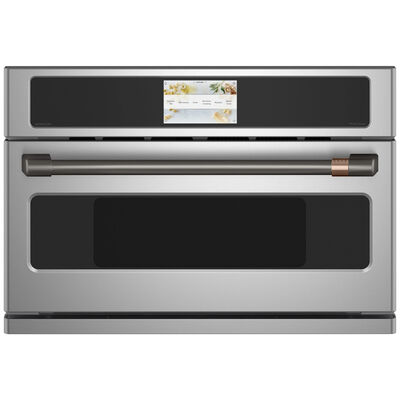 Cafe 30 in. 1.7 cu. ft. Electric Smart Wall Oven with True European Convection & Steam Clean - Stainless Steel | CSB913P2NS1