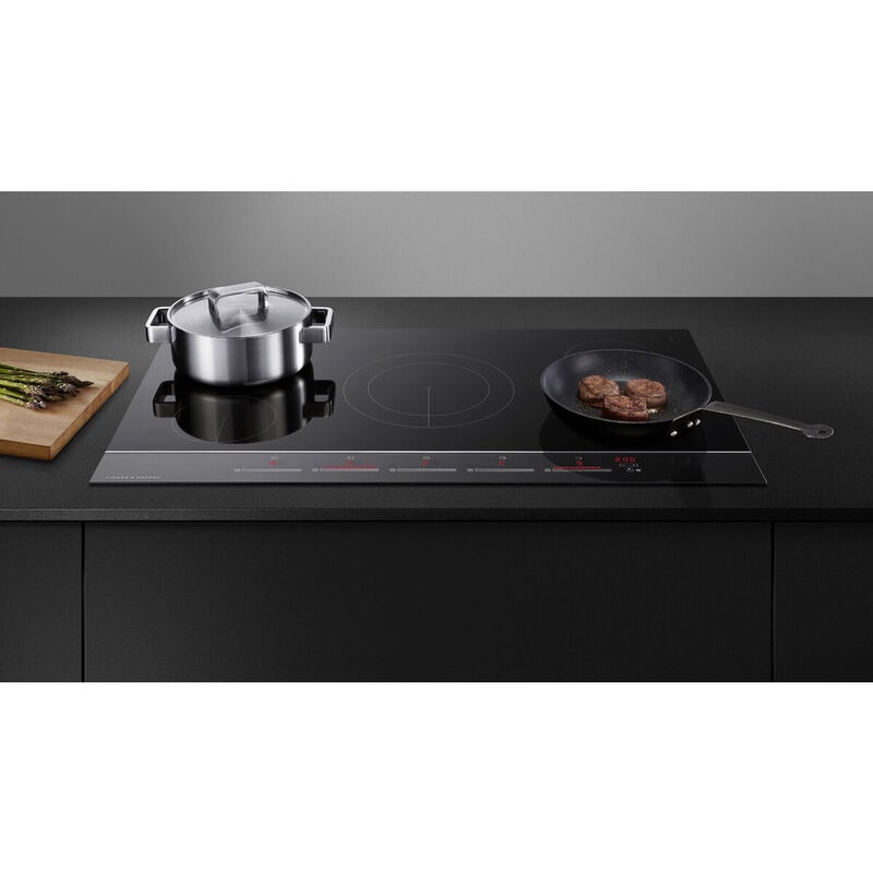 Fisher & Paykel Series 7 36 in. 5-Burner Induction Cooktop with Simmer Burner & Power Burner - Black Glass, , hires