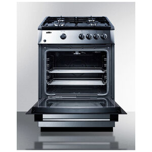 Summit 24 in. 2.5 cu. ft. Gas Range with 4 Sealed Burners - Stainless Steel, , hires