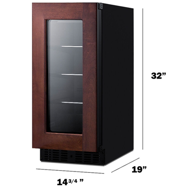 Summit 15 in. Built-In/Freestanding 1.8 cu. ft. Compact Beverage Center with Adjustable Shelves & Digital Control - Custom Panel Ready, , hires