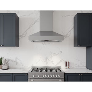 Zephyr 30 in. Chimney Style Range Hood with 3 Speed Settings, 600 CFM & 2 LED Lights - Stainless Steel, , hires