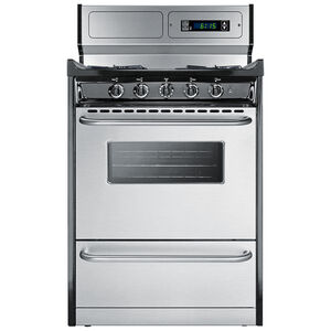 Summit 24 in. 2.9 cu. ft. Gas Range with Open Burners - Stainless Steel, , hires