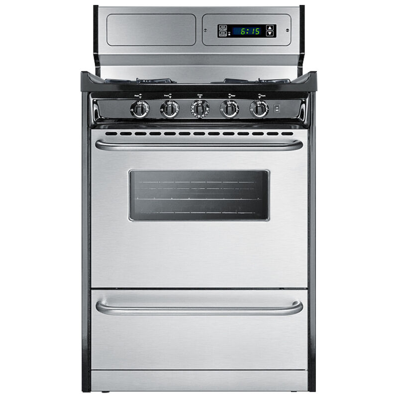 Summit 24 in. 2.9 cu. ft. Gas Range with Open Burners - Stainless Steel, , hires