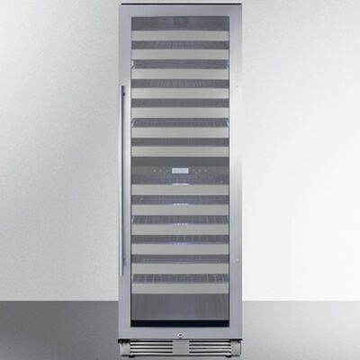 Summit 24 in. Wine Cooler with Wire Racks, Dual Temperature Zones & 163 Bottle Capacity - Stainless Steel | SWCP2163