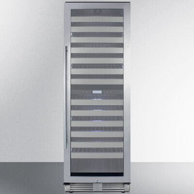 Summit 24 in. Full-Size Built-In or Freestanding Wine Cooler with 163 Bottle Capacity, Dual Temperature Zones & Digital Control - Stainless Steel | SWCP2163