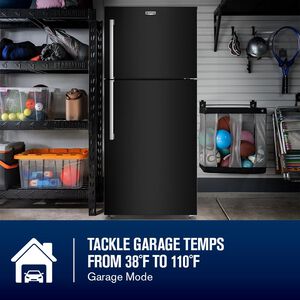 Maytag 33 in. 21.3 cu. ft. Garage-Ready Top Freezer Refrigerator - Black, Black, hires