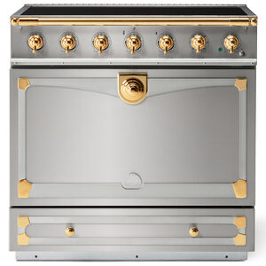 La Cornue Cornufe Series 36 in. 3.8 cu. ft. Dual Convection Electric Range with 5 Induction Burners - Stainless Steel, , hires