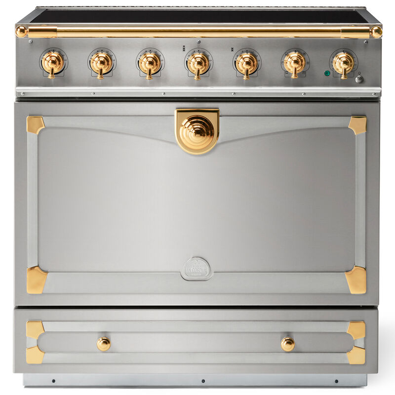 La Cornue Cornufe Series 36 in. 3.8 cu. ft. Dual Convection Electric Range with 5 Induction Burners - Stainless Steel, , hires