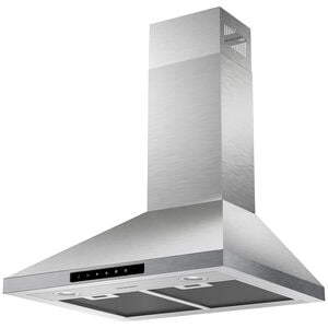 Sharp 24 in. Convertible Chimney Style Range Hood with 350 CFM, 3 Fan Speeds & 2 LED Lights - Stainless Steel, , hires