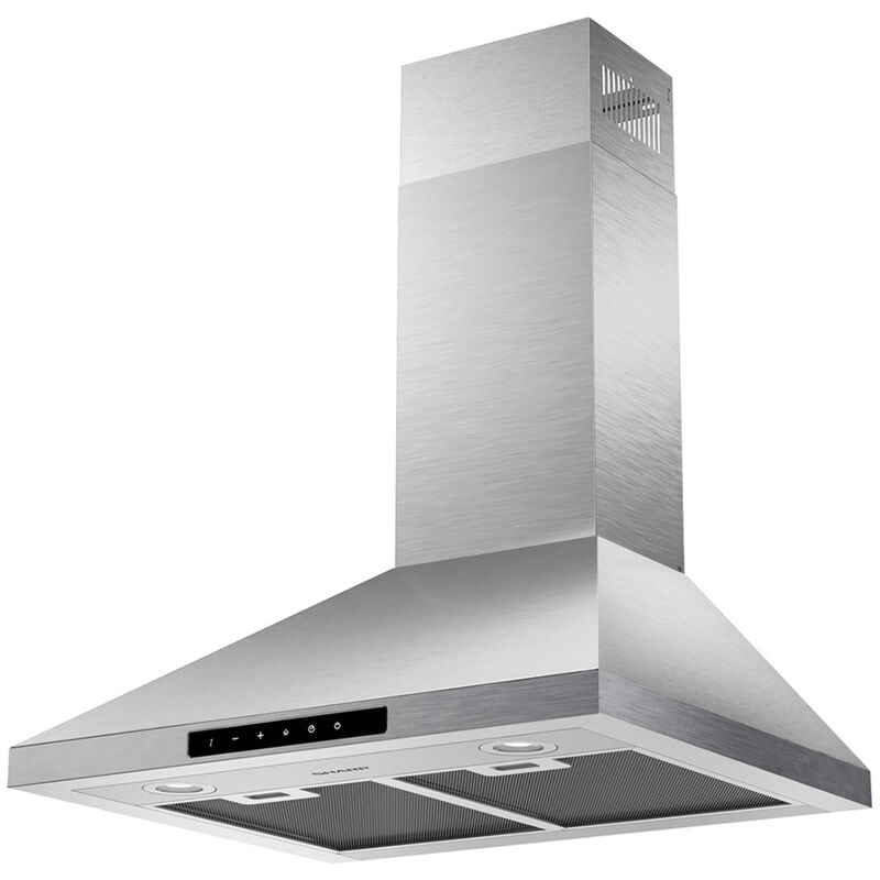Sharp 24 in. Convertible Chimney Style Range Hood with 350 CFM, 3 Fan Speeds & 2 LED Lights - Stainless Steel, , hires