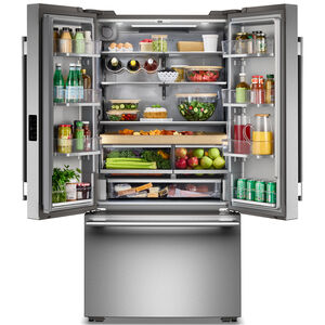 KitchenAid 36 in. 24.8 cu. ft. Smart Counter Depth French Door Refrigerator with Internal Water Dispenser - Stainless Steel with PrintShield Finish, Stainless Steel with PrintShield Finish, hires