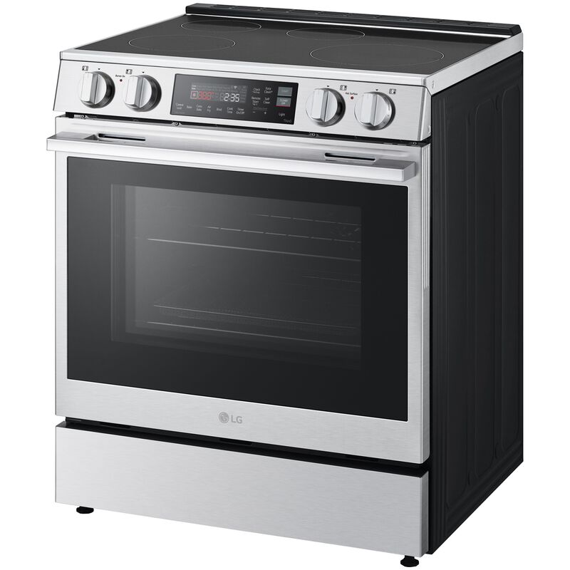 LG 30 in. 6.3 cu. ft. Smart Air-Fry True European Convection Slide-In Electric Range with 4 Induction Burners - PrintProof Stainless Steel, , hires