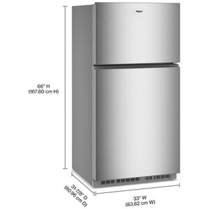 Whirlpool 33 in. 21.3 cu. ft. Top Freezer Refrigerator - Fingerprint Resistant Stainless Steel, Fingerprint Resistant Stainless, hires