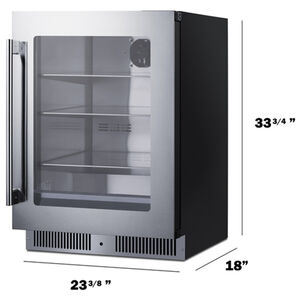 Summit 24 in. Built-In/Freestanding 3.5 cu. ft. Compact Beverage Center with Adjustable Shelves & Digital Control - Stainless Steel, , hires