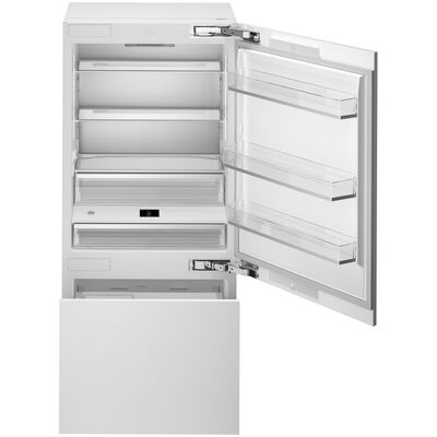 Bertazzoni 36 in. Built-In 19.8 cu. ft. Counter Depth Bottom Freezer Refrigerator with Internal Water Dispenser - Custom Panel Ready | REF36BMBZPNV