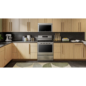 KitchenAid 30 in. 5.3 cu. ft. Smart Air-Fry True European Convection Electric Range with Radiant Burners - Stainless Steel with PrintShield Finish, , hires