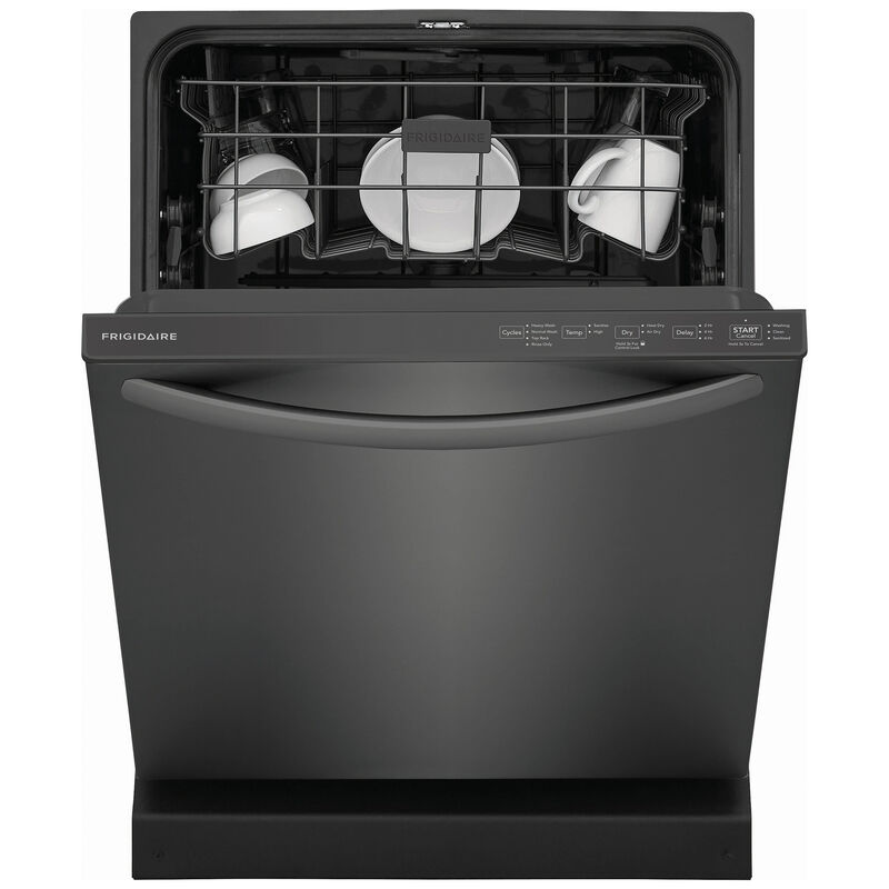 Frigidaire 24 in. Built-In Dishwasher with Top Control, 52 dBA Sound Level, 14 Place Settings, 4 Wash Cycles & Sanitize Cycle - Black Stainless Steel, Black Stainless Steel, hires