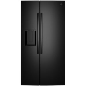GE 36 in. 27.9 cu. ft. Side-by-Side Refrigerator with Ice & Water Dispenser - Black, , hires