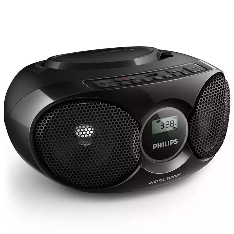 Philips Compact Single CD Soundmachine USB FM Ready Boombox - Black, , hires
