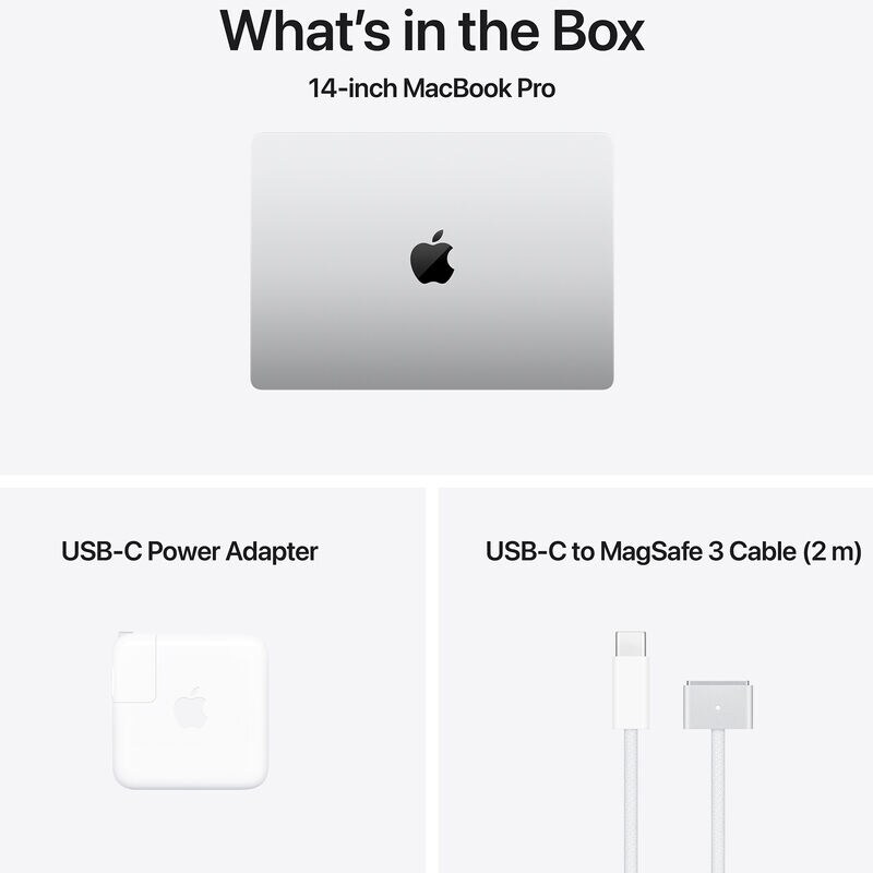 Apple MacBook Pro (2024) 14.2 in. Notebook with Apple Intelligence, Apple M4 10-Core CPU, 10-Core GPU, 16 GB RAM, 1 TB SSD, up to 24 Hrs. of Battery Life & Mac OS - Silver, , hires