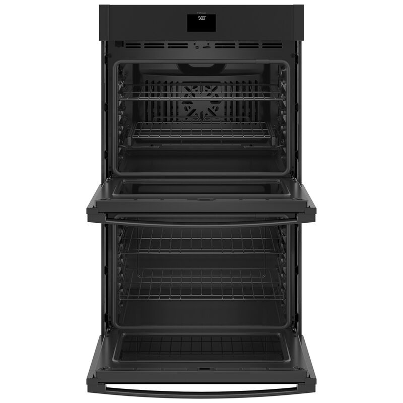 GE 30" 10.0 Cu. Ft. Electric Smart Double Wall Oven with True European Convection & Self Clean - Black, Black, hires