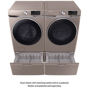 Samsung 27 in. 7.5 cu. ft. Smart Stackable Electric Dryer with Sanitize+, Steam Cycle & Sensor Dry - Champagne, Champagne, hires