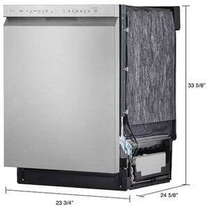 LG 24 in. Front Control Dishwasher with 48 dBa Sound Level, 3rd-Rack, Dynamic Dry & Pocket - PrintProof Stainless Steel, PrintProof Stainless Steel, hires