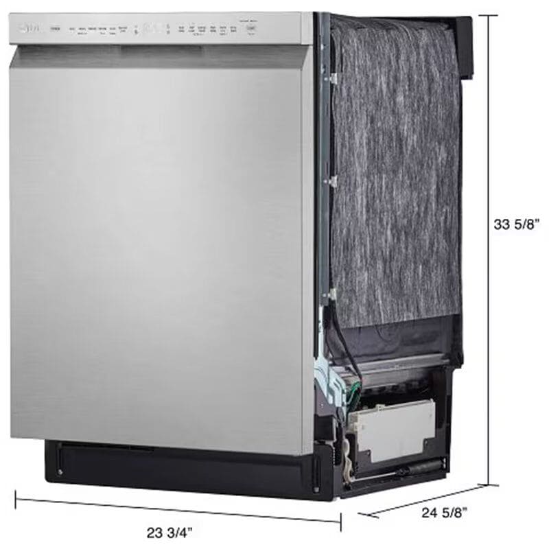 LG 24 in. Front Control Dishwasher with 48 dBa Sound Level, 3rd-Rack, Dynamic Dry & Pocket - PrintProof Stainless Steel, PrintProof Stainless Steel, hires