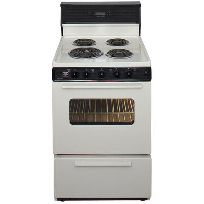 Premier 24 in. 3.0 cu. ft. Oven Freestanding Electric Range with 4 Coil Burners - Bisque | ECK240T
